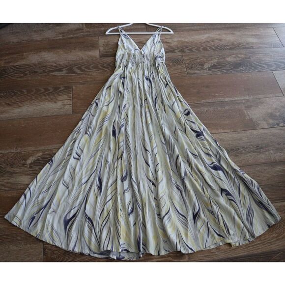 Lusana x Anthropologie Women's Sz Small US 4 Marbled Strappy Midi Dress - Picture 2 of 10